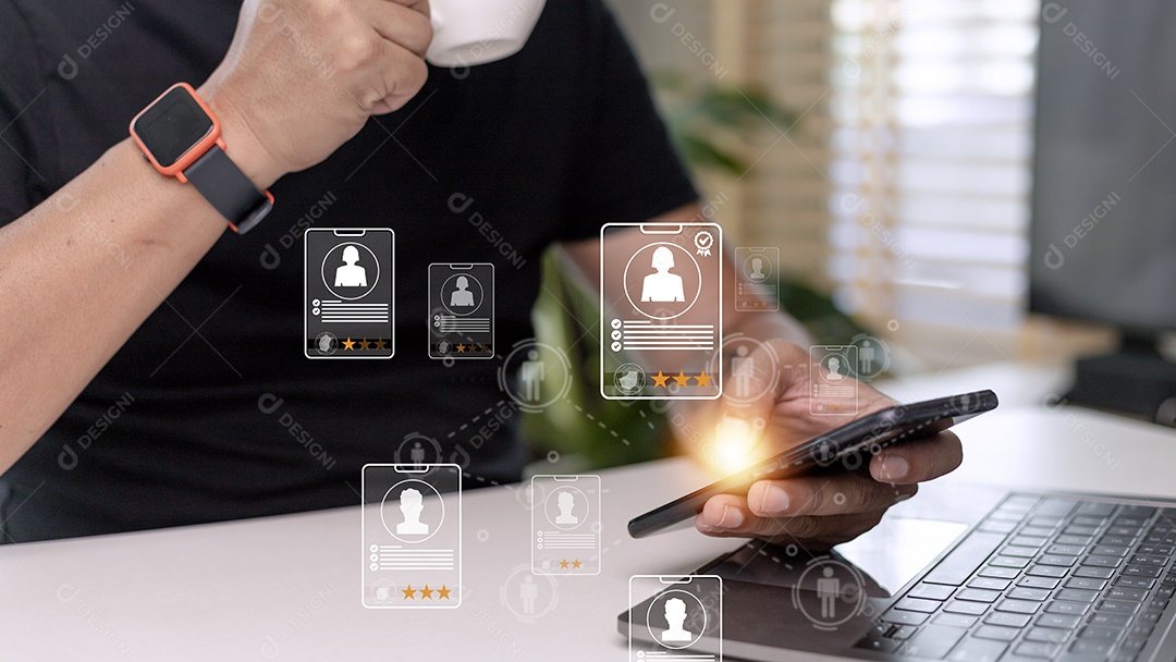 Conceito de serviço de pesquisa especialista em aplicativo de recrutamento online