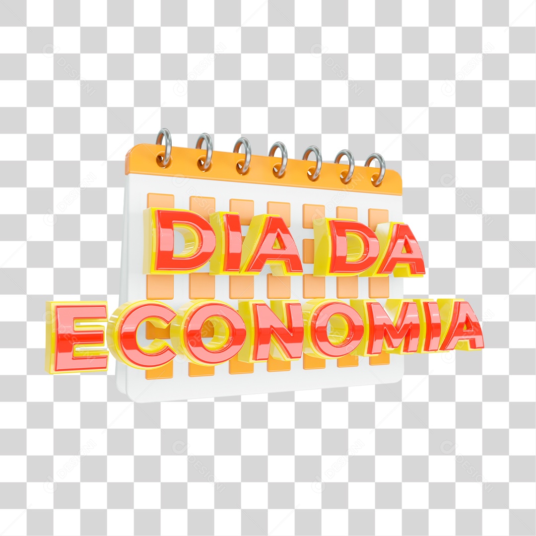 Selo 3D Dia da Economia PNG Transparente Sem Fundo