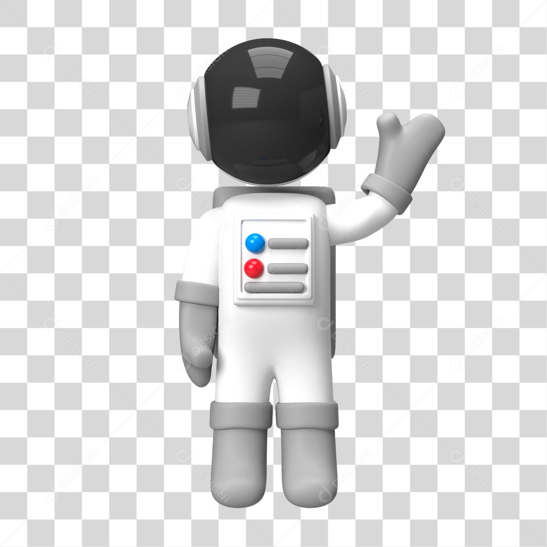 Elemento 3D de Astronauta PNG Transparente
