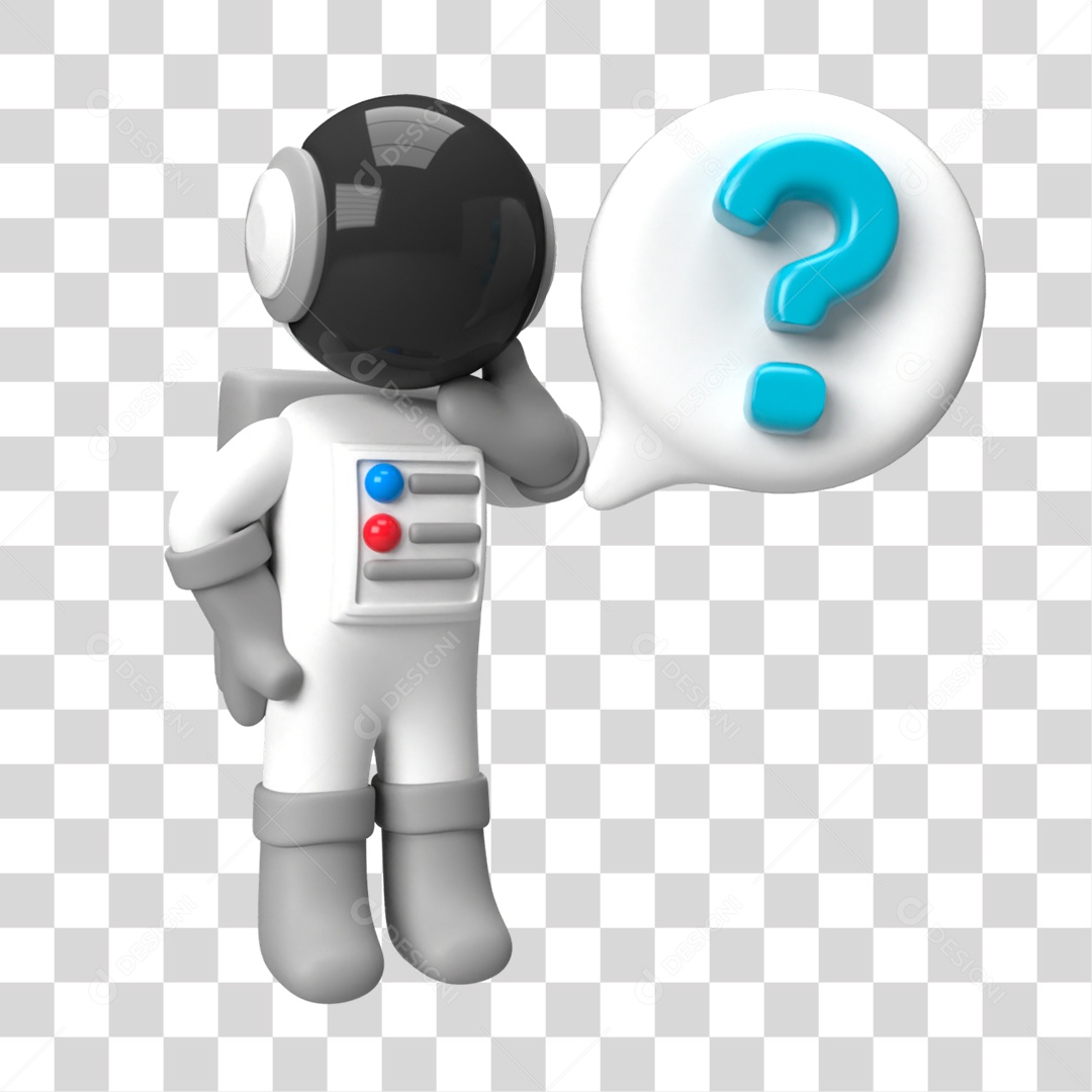 Elemento 3D de Astronauta PNG Transparente