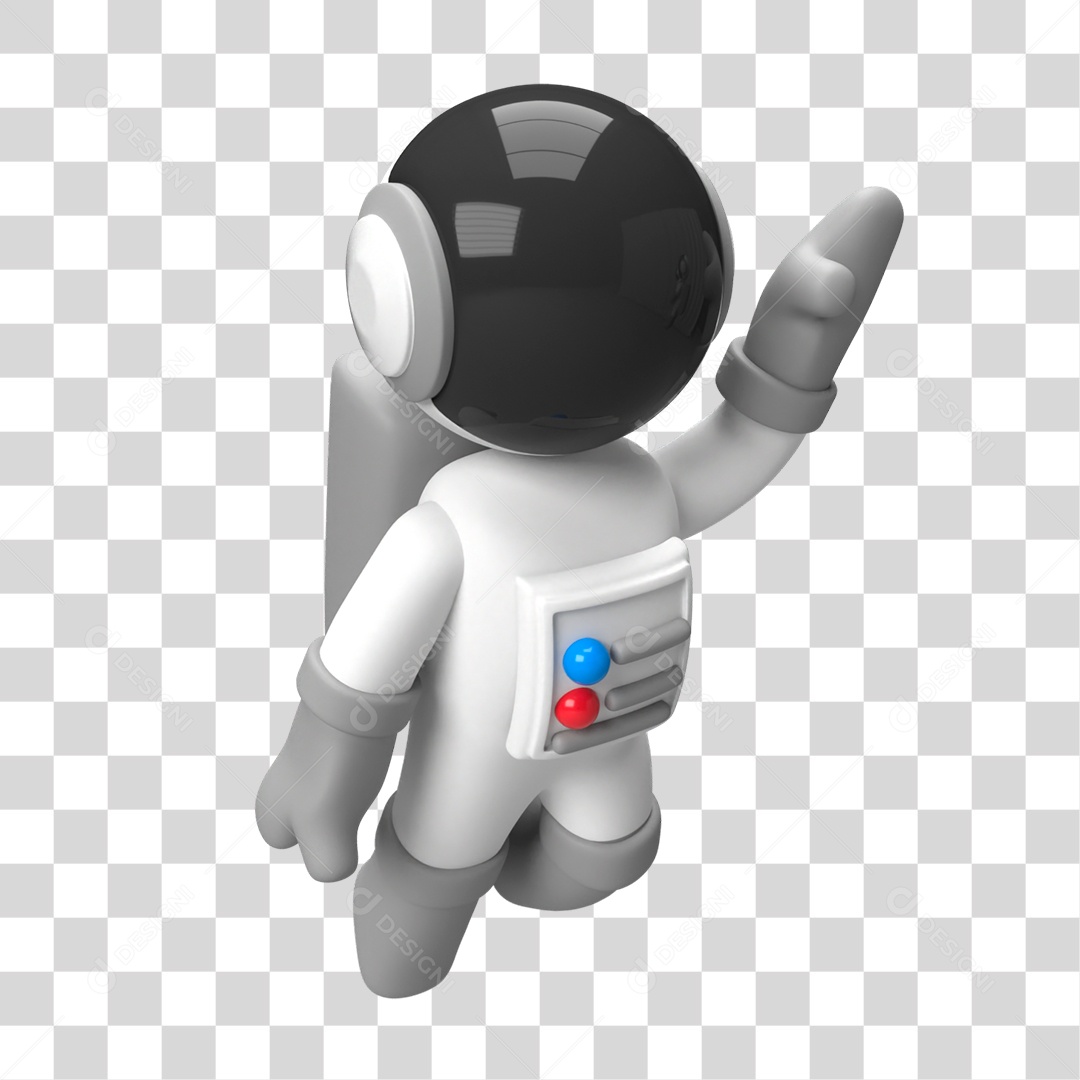 Elemento 3D de Astronauta PNG Transparente