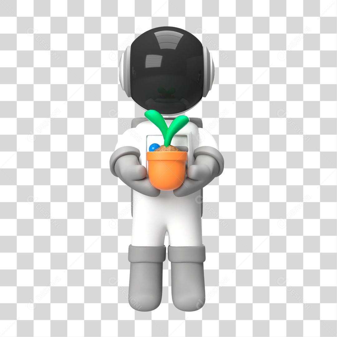 Elemento 3D de Astronauta PNG Transparente