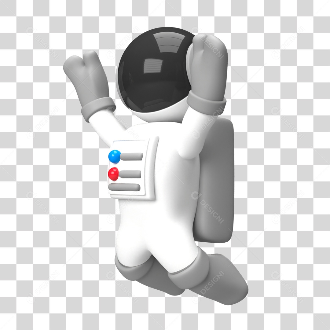Elemento 3D de Astronauta PNG Transparente