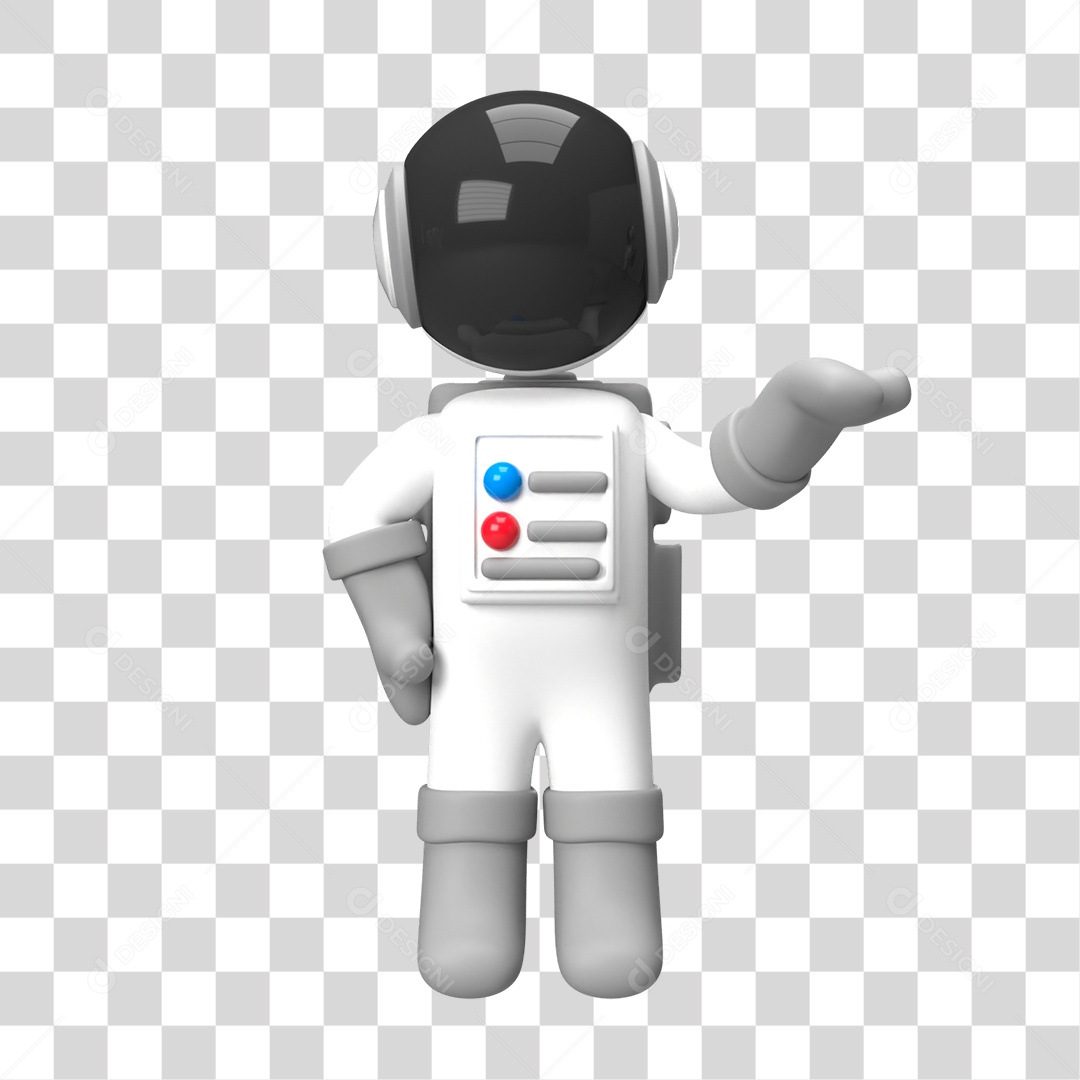 Elemento 3D de Astronauta PNG Transparente