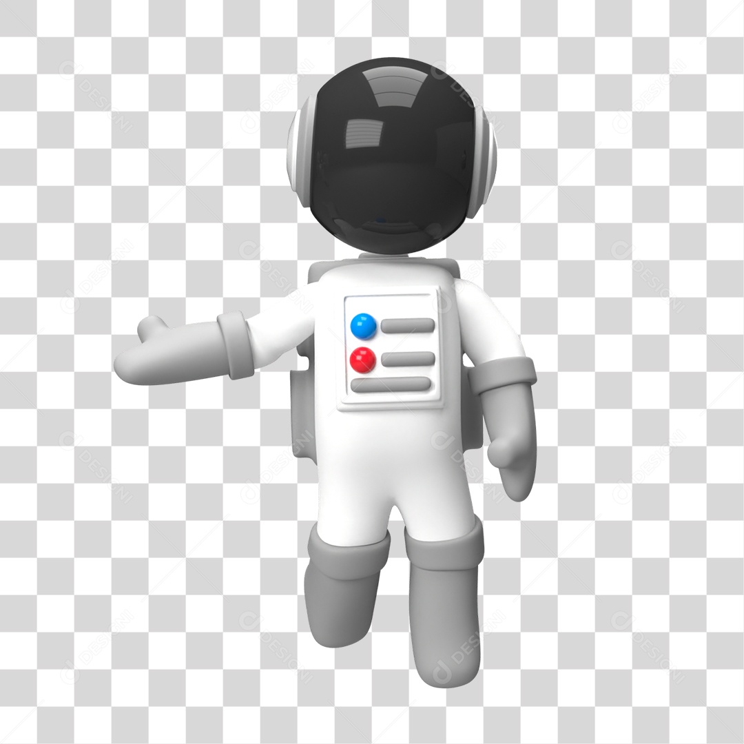 Elemento 3D de Astronauta PNG Transparente