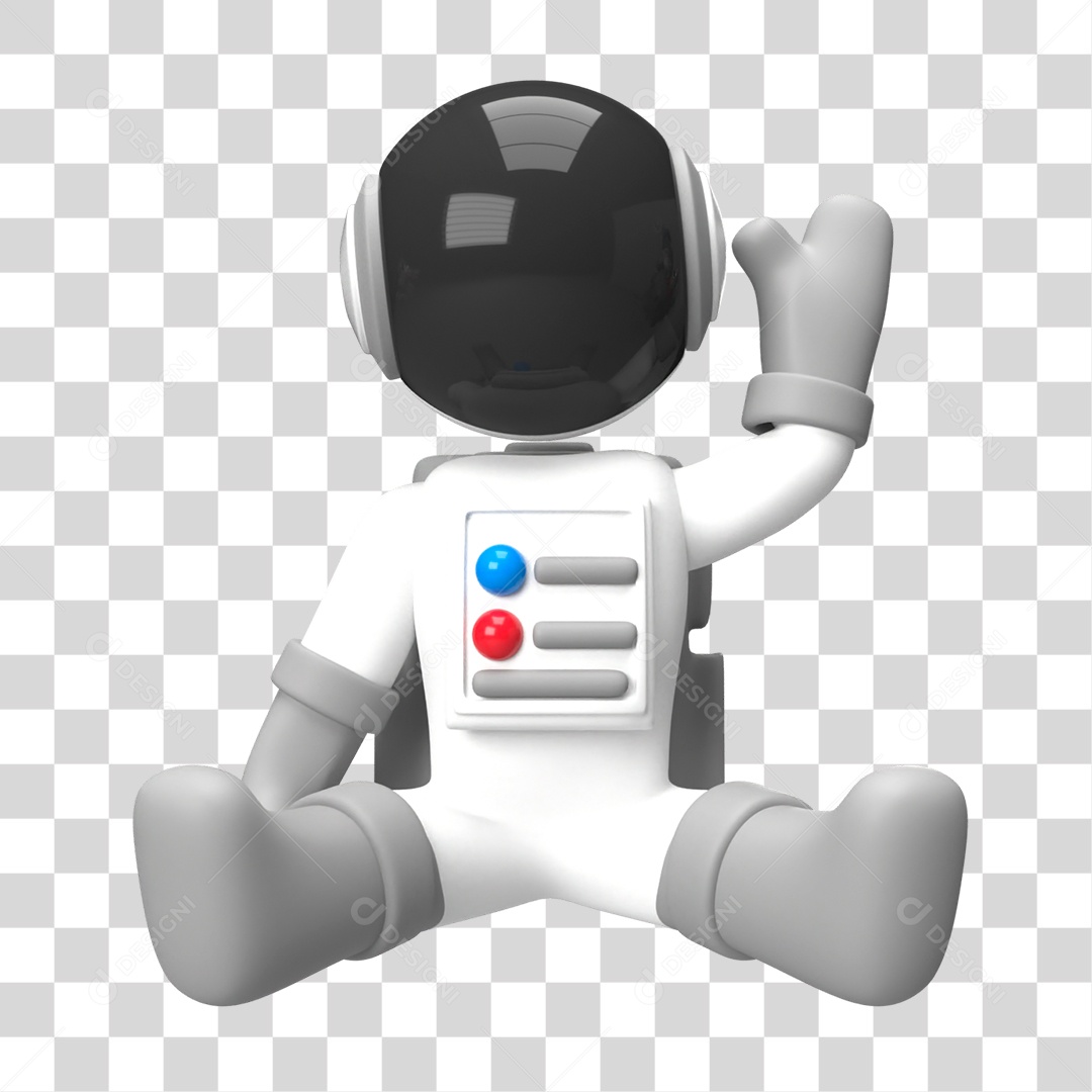 Elemento 3D de Astronauta PNG Transparente