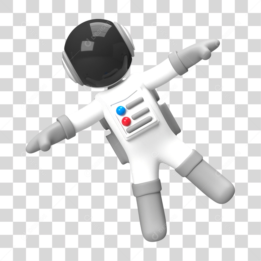 Elemento 3D de Astronauta PNG Transparente