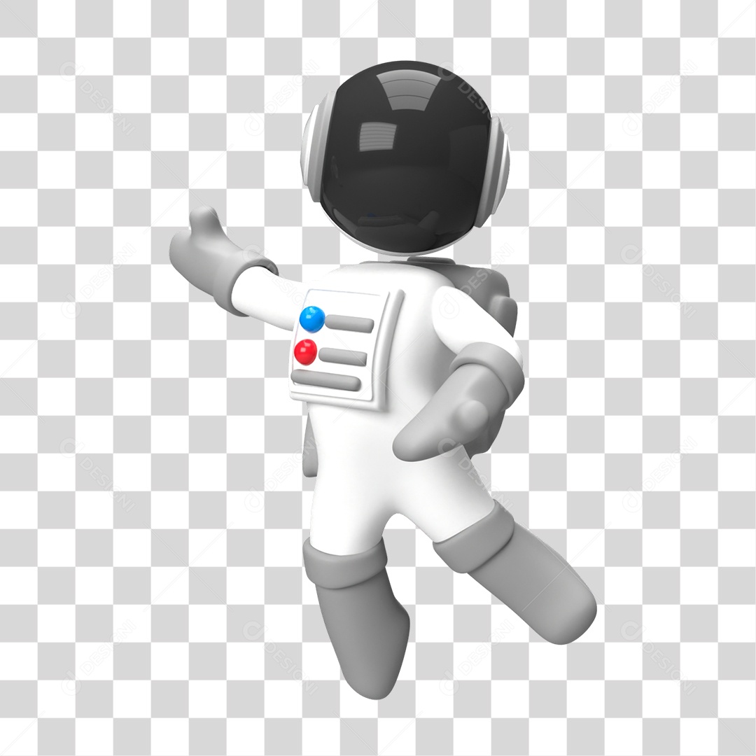 Elemento 3D de Astronauta PNG Transparente