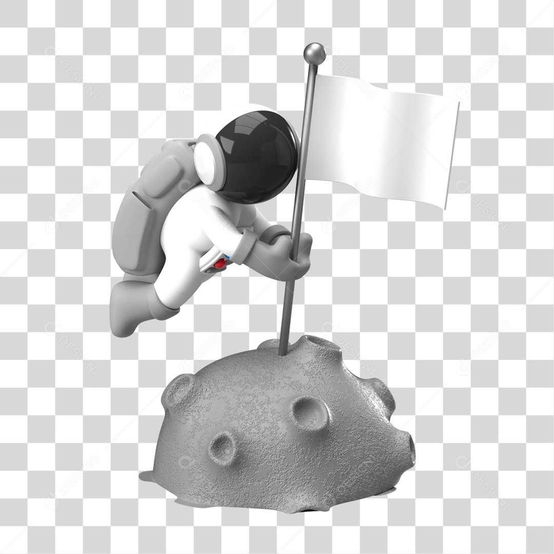 Elemento 3D de Astronauta PNG Transparente