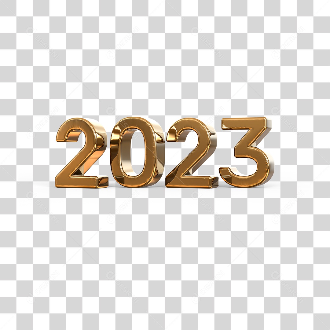 Número 3D 2023 Ano Novo PNG Transparente Sem Fundo
