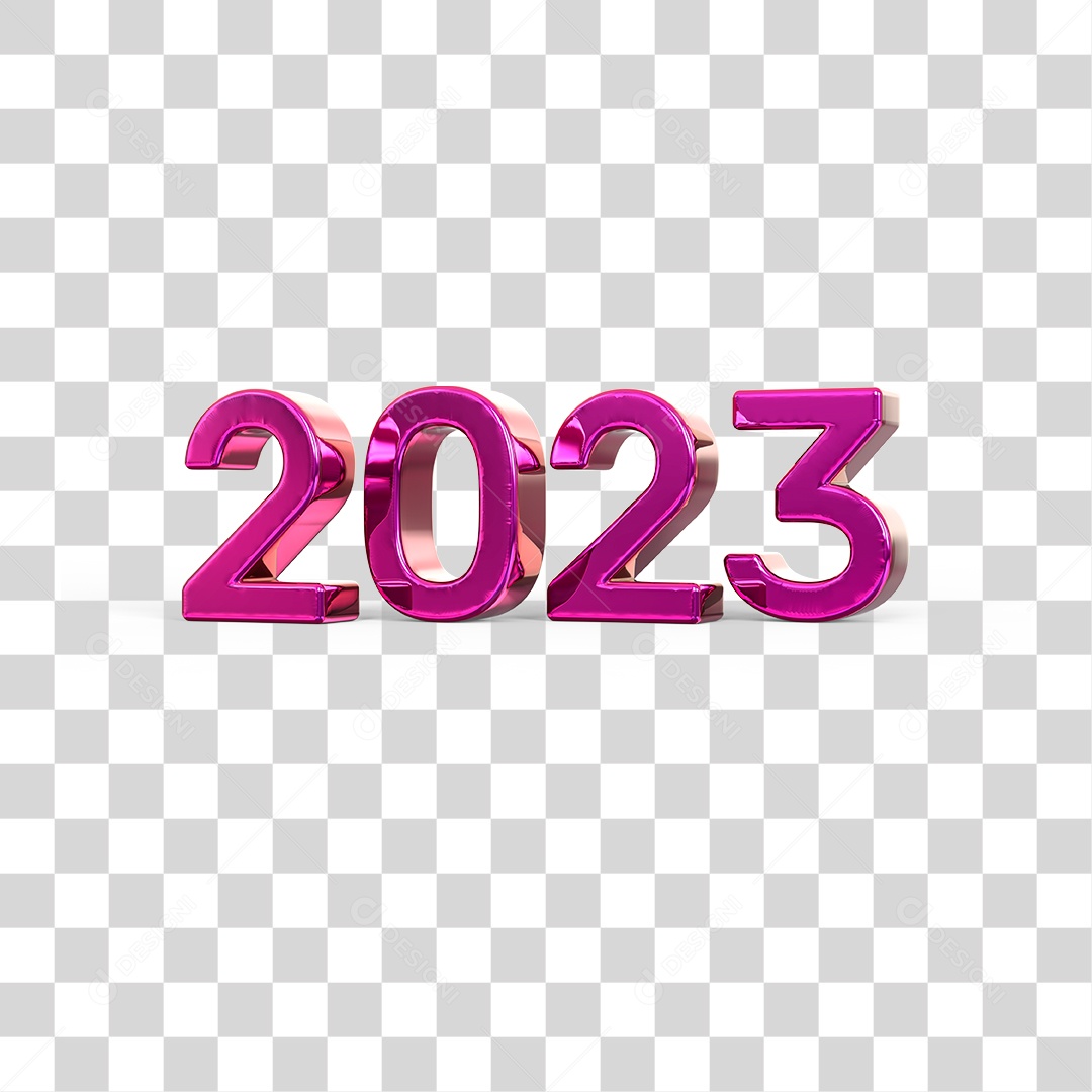 Número 3D 2023 Ano Novo PNG Transparente Sem Fundo