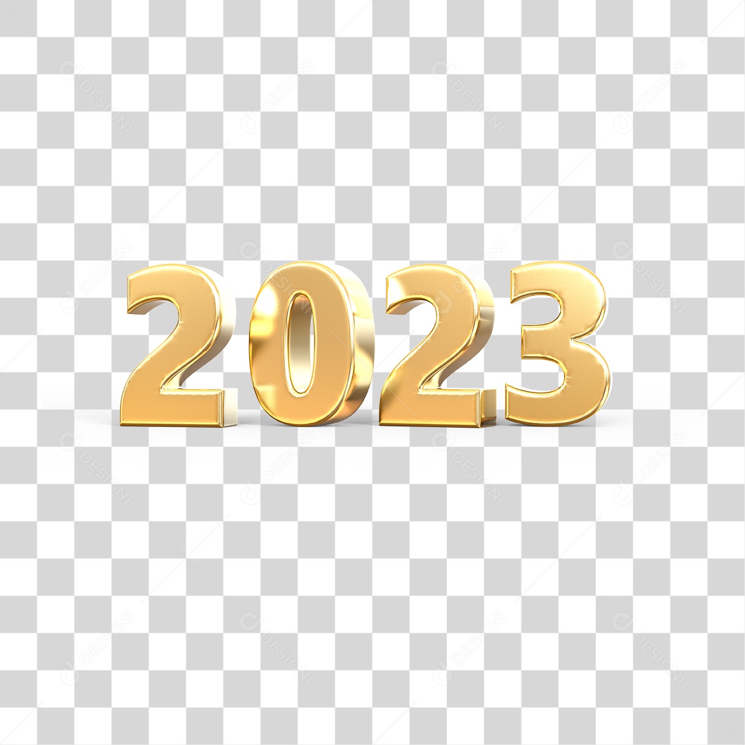 Número 3D 2023 Ano Novo PNG Transparente Sem Fundo