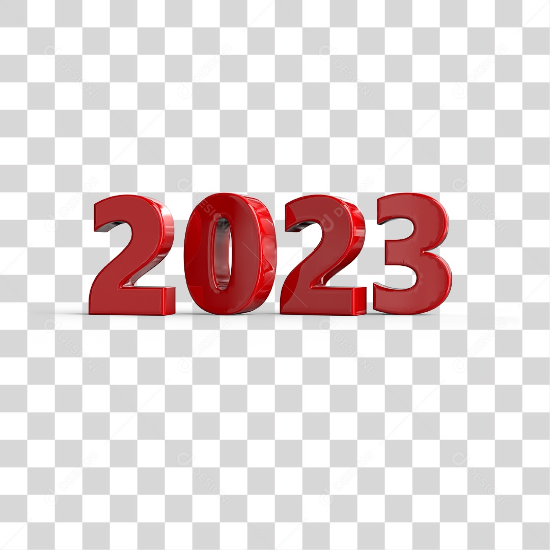 Número 3D 2023 Ano Novo PNG Transparente Sem Fundo