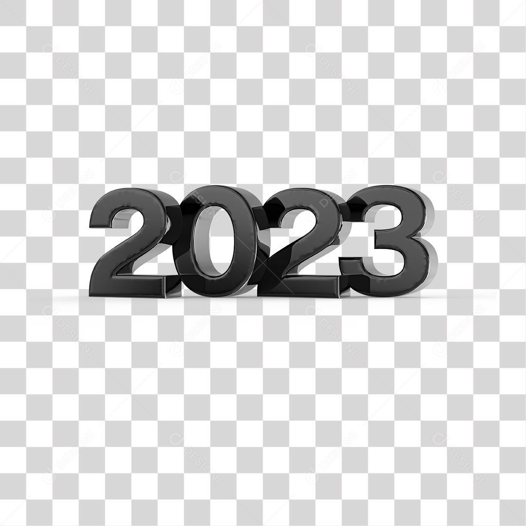 Número 3D 2023 Ano Novo PNG Transparente Sem Fundo