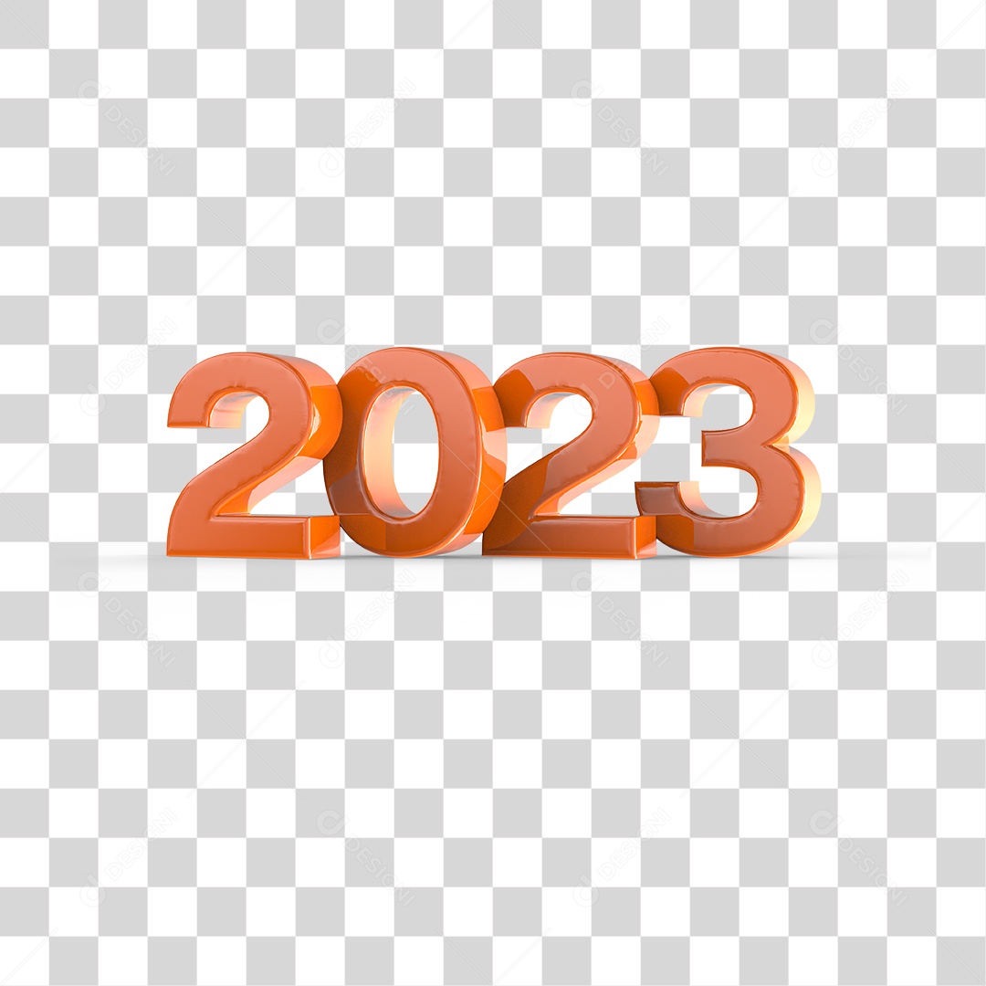 Número 3D 2023 Ano Novo PNG Transparente Sem Fundo