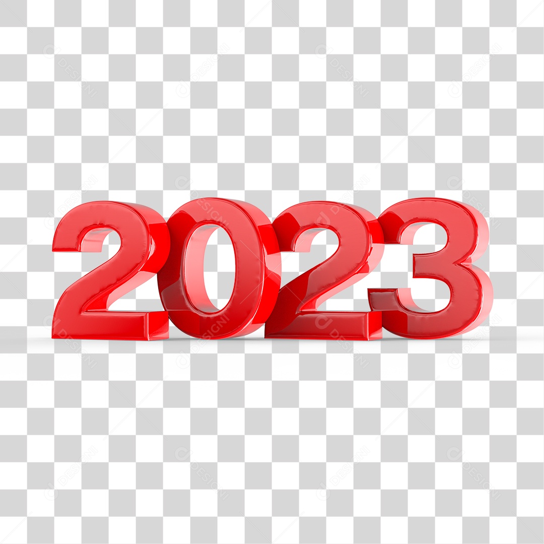 Número 3D 2023 Ano Novo PNG Transparente Sem Fundo
