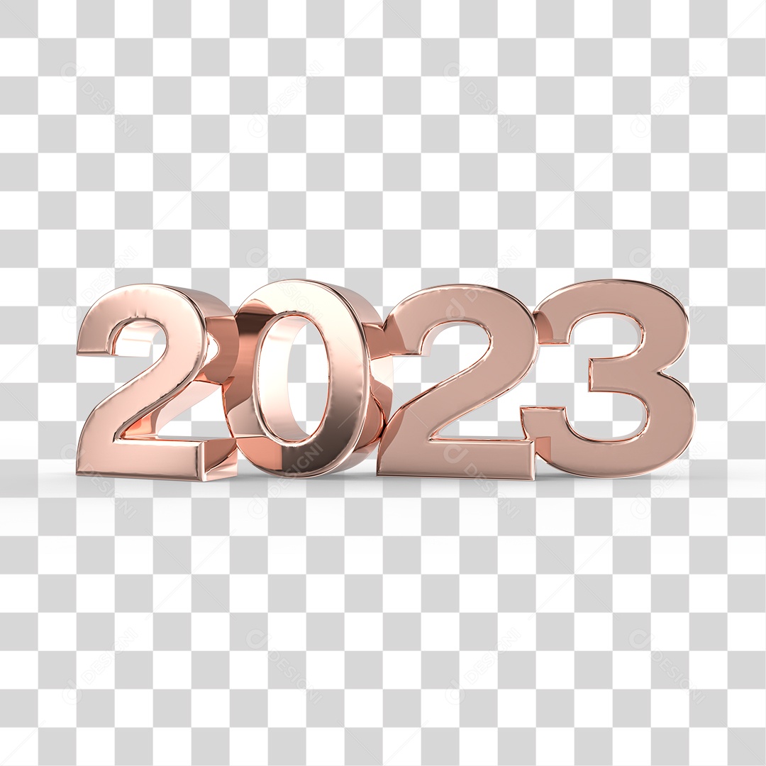 Número 3D 2023 Ano Novo PNG Transparente Sem Fundo