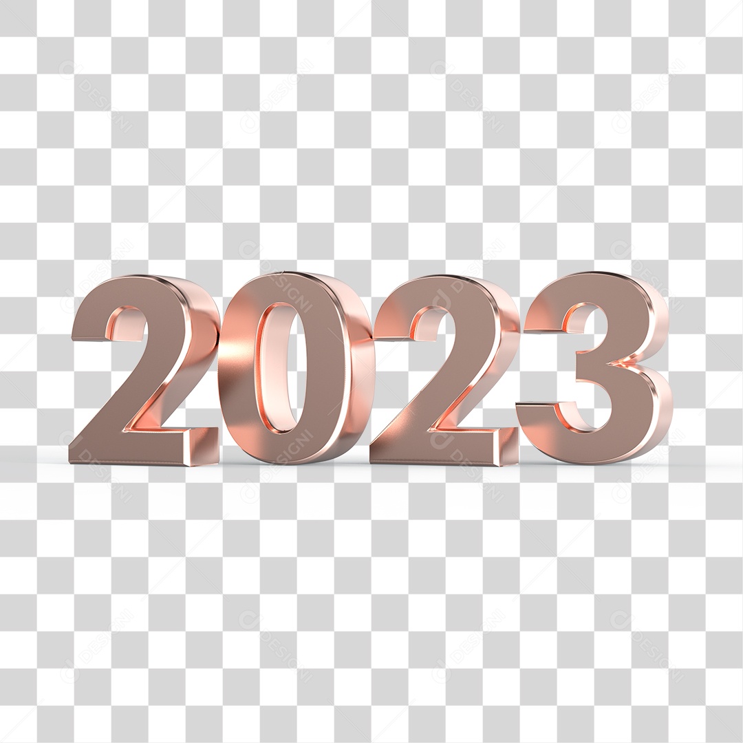 Número 3D 2023 Ano Novo PNG Transparente Sem Fundo