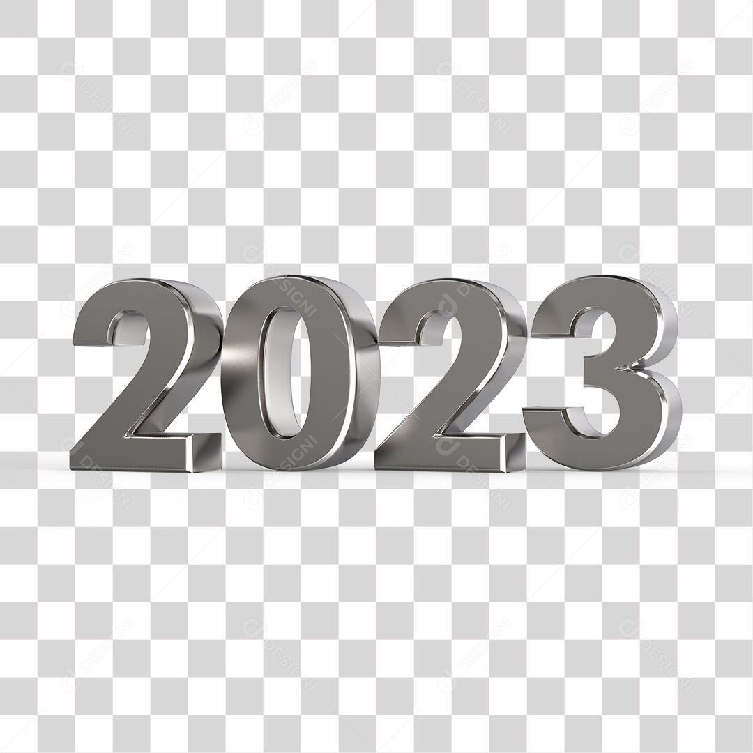 Número 3D 2023 Ano Novo PNG Transparente Sem Fundo