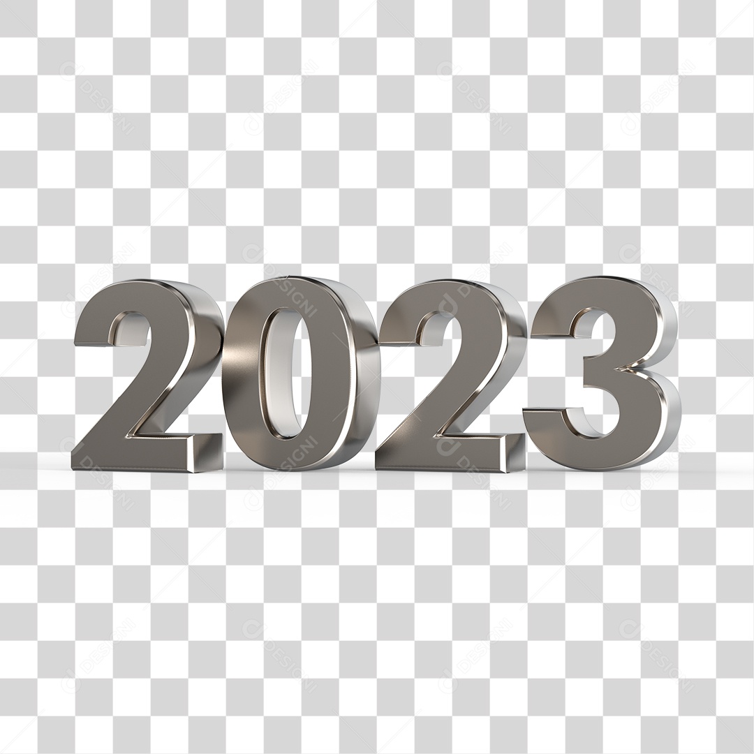Número 3D 2023 Ano Novo PNG Transparente Sem Fundo