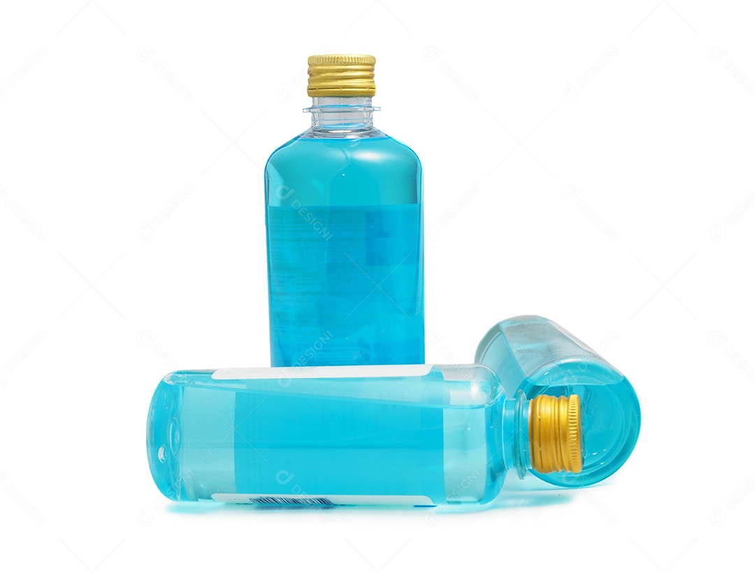 Esfregar álcool isolado em um fundo branco.