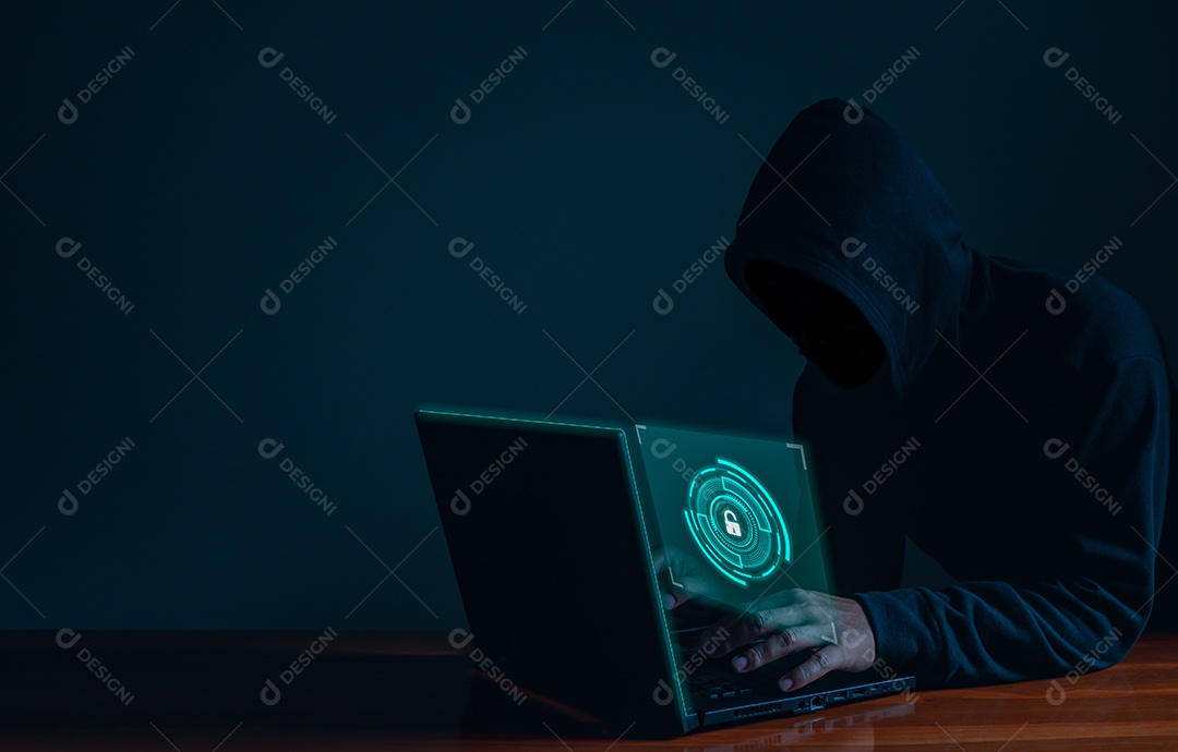 Hackers espionam telefones celulares. Conceito de sistema de segurança da informação em rede de internet e espionagem de informações.