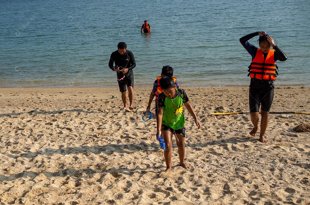 Dia em família na praia.