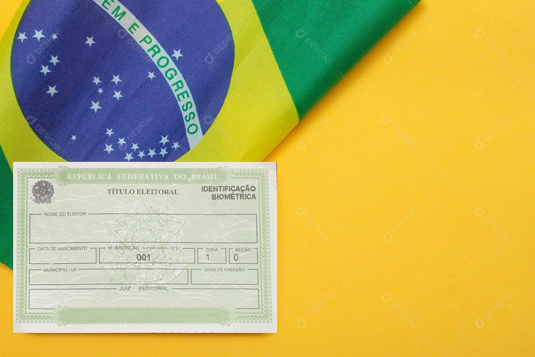 Fundo bandeira do brasil documento eleitoral brasileiro