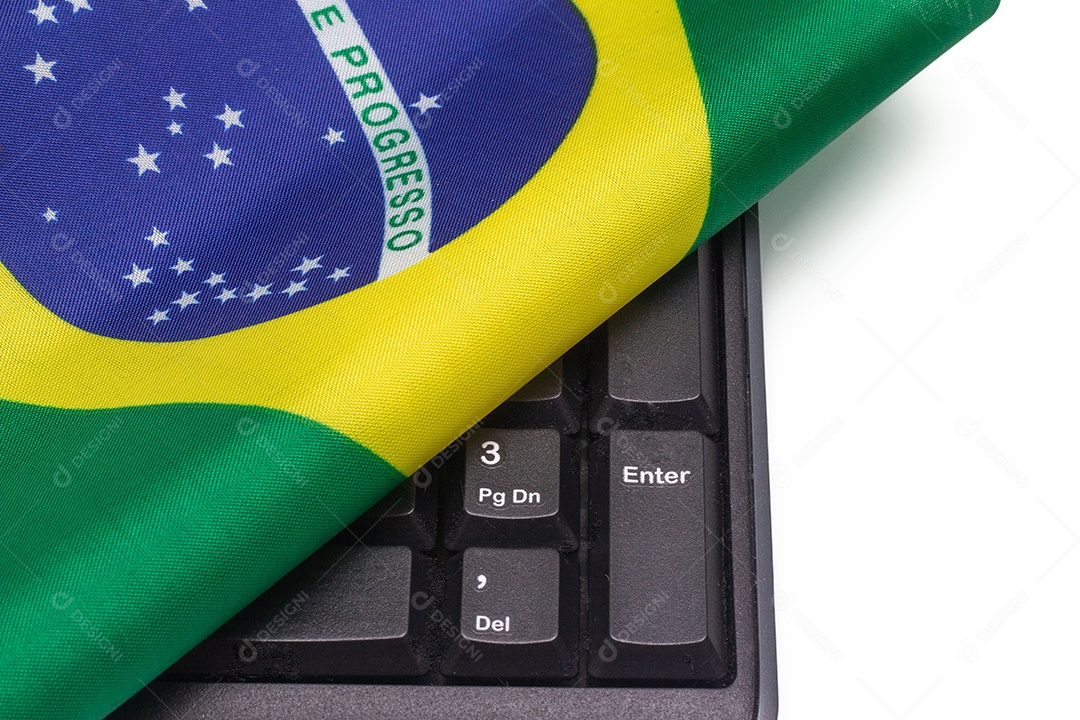 Bandeira brasileira com teclado