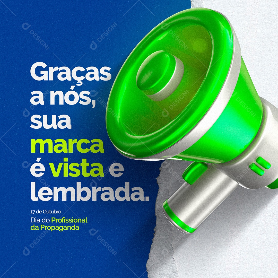 Graças a Nós Marca é Vista e Lembrada Dia do Profissional de Propaganda Social Media PSD Editável