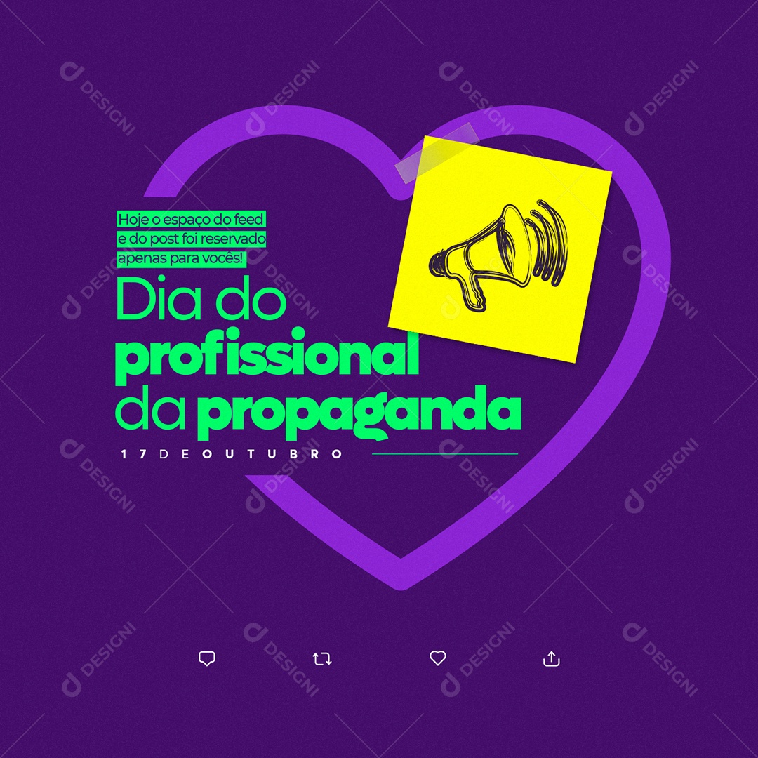 O Espaço do Feed e Do Post Foi Reservado Apenas Para Vocês Dia do Profissional de Propaganda Social Media PSD Editável