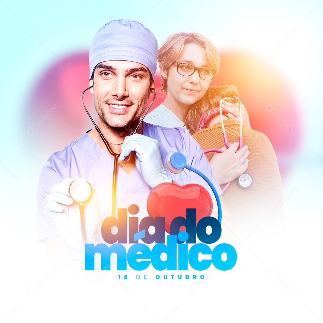 Dia do Médico 18 de Outubro Social Media PSD Editável