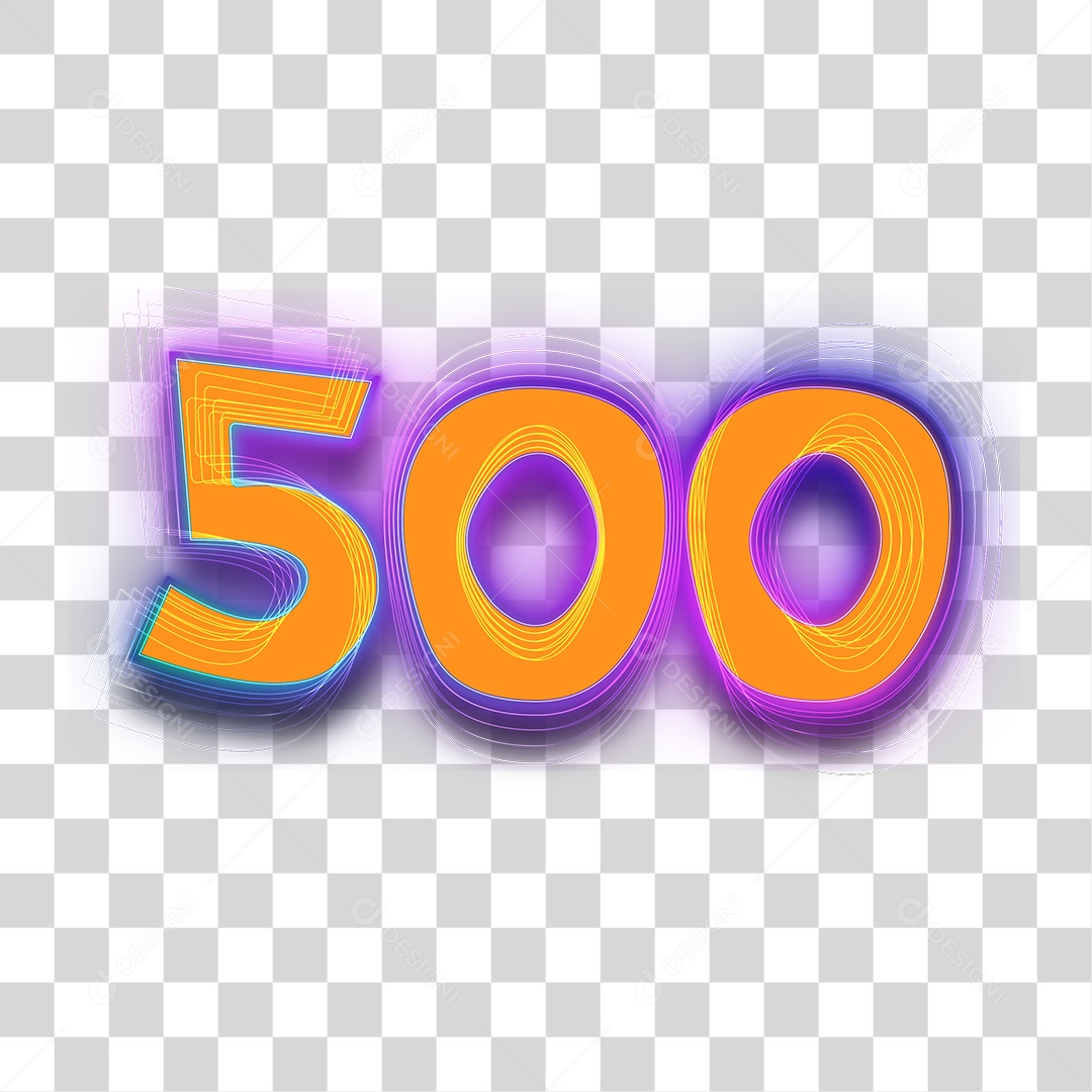 Número 3D Para Composição 500 PNG Transparente