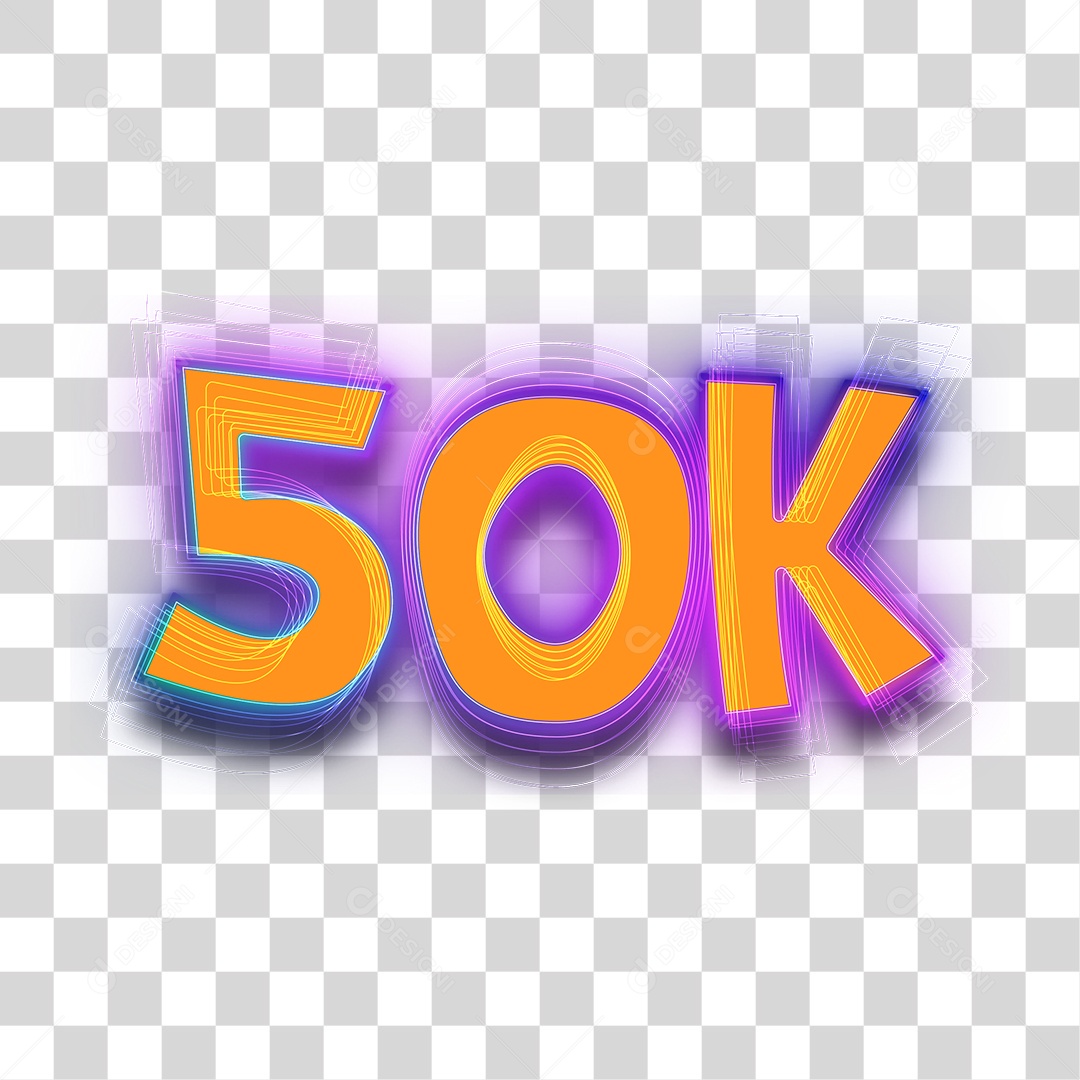 Número 3D Para Composição 50K PNG Transparente