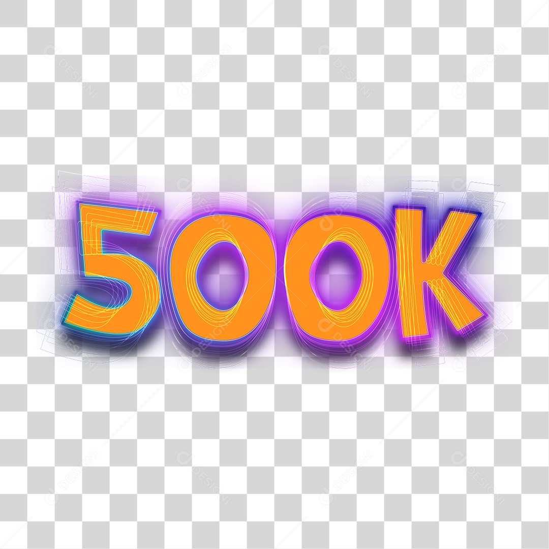 Número 3D Para Composição 500K PNG Transparente