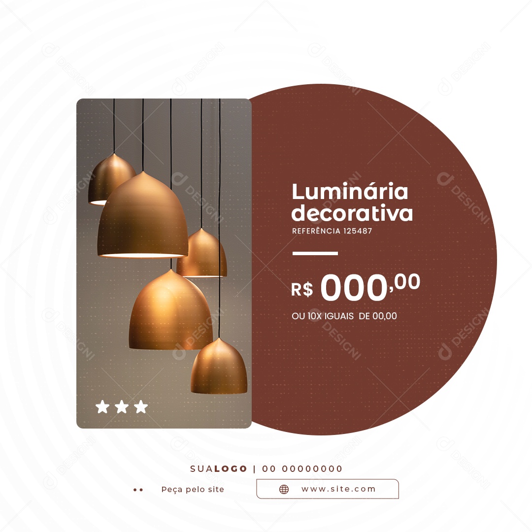 Luminária Decorativa Loja de Móveis Social Media PSD Editável