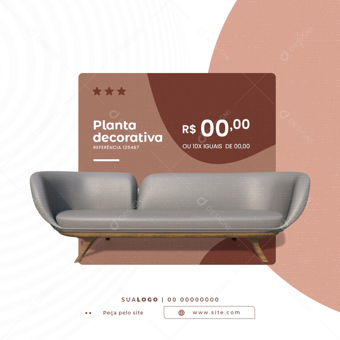 Loja de Móveis Planta Decorativa Social Media PSD Editável