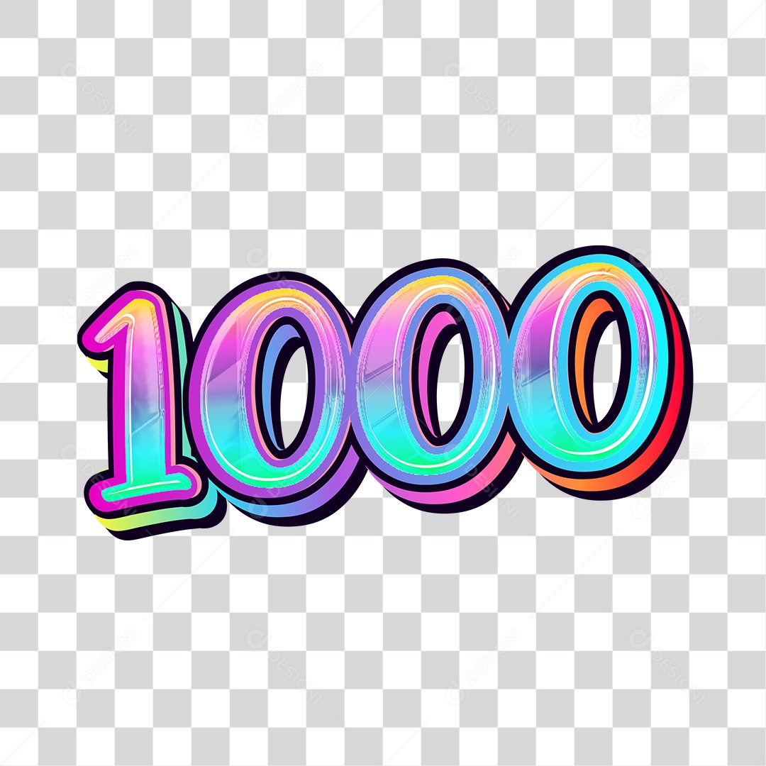 Número 3D Para Composição 1000 PNG Transparente