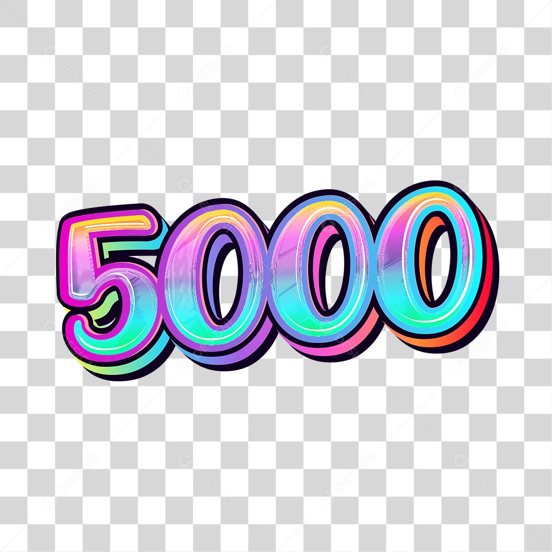 Número 3D Para Composição 5000 PNG Transparente