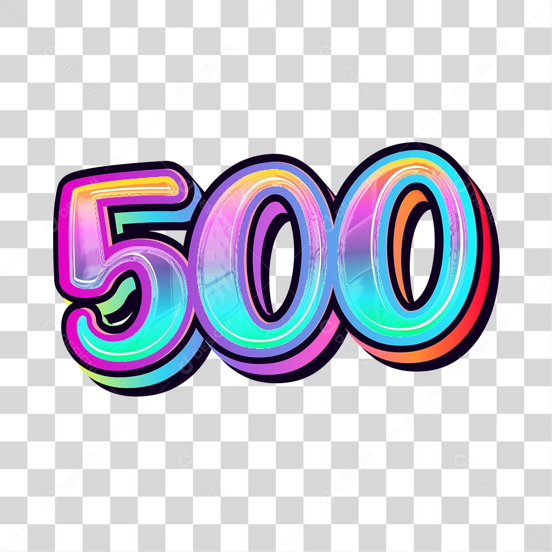 Número 3D Para Composição 500 PNG Transparente