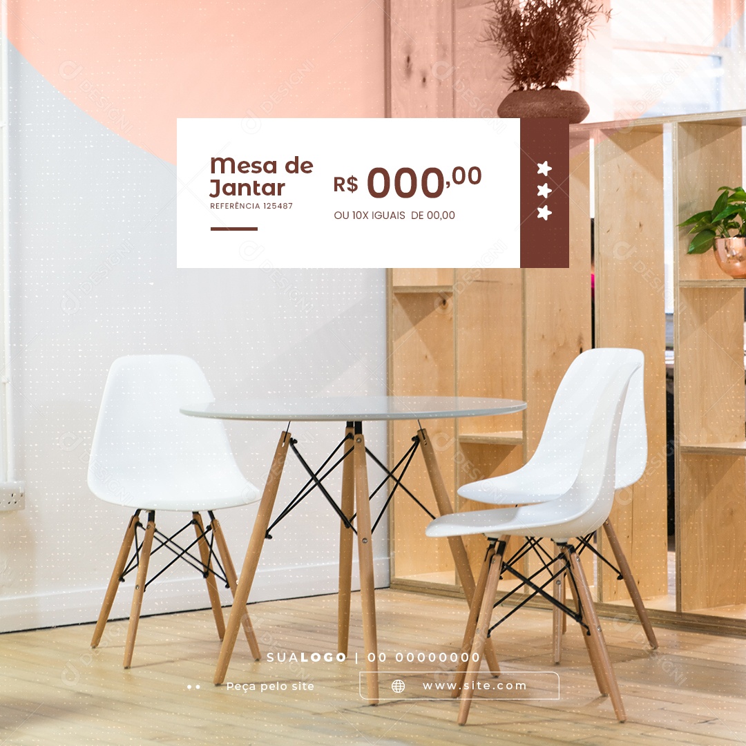 Loja de Móveis Mesa de Jantar Social Media PSD Editável
