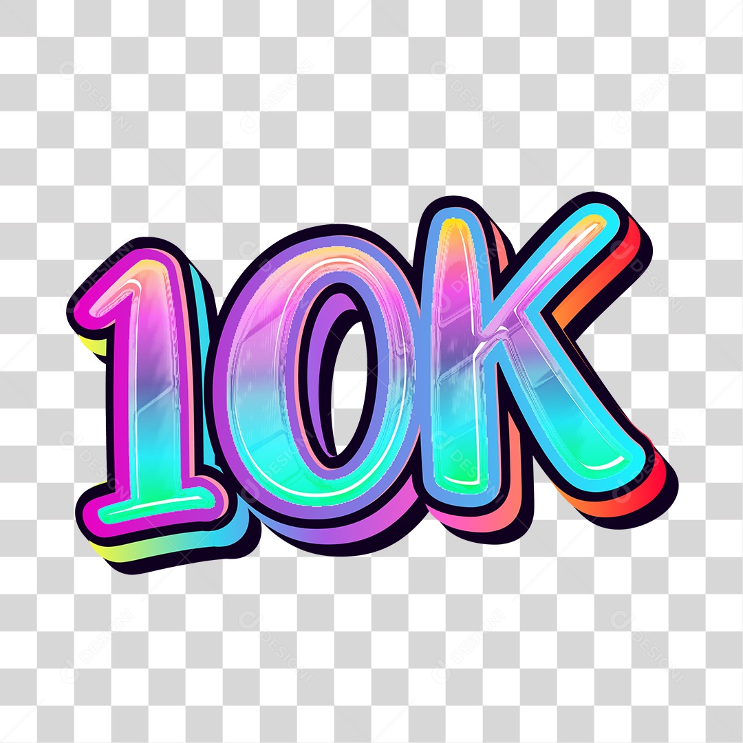 Número 3D Para Composição 10K PNG Transparente