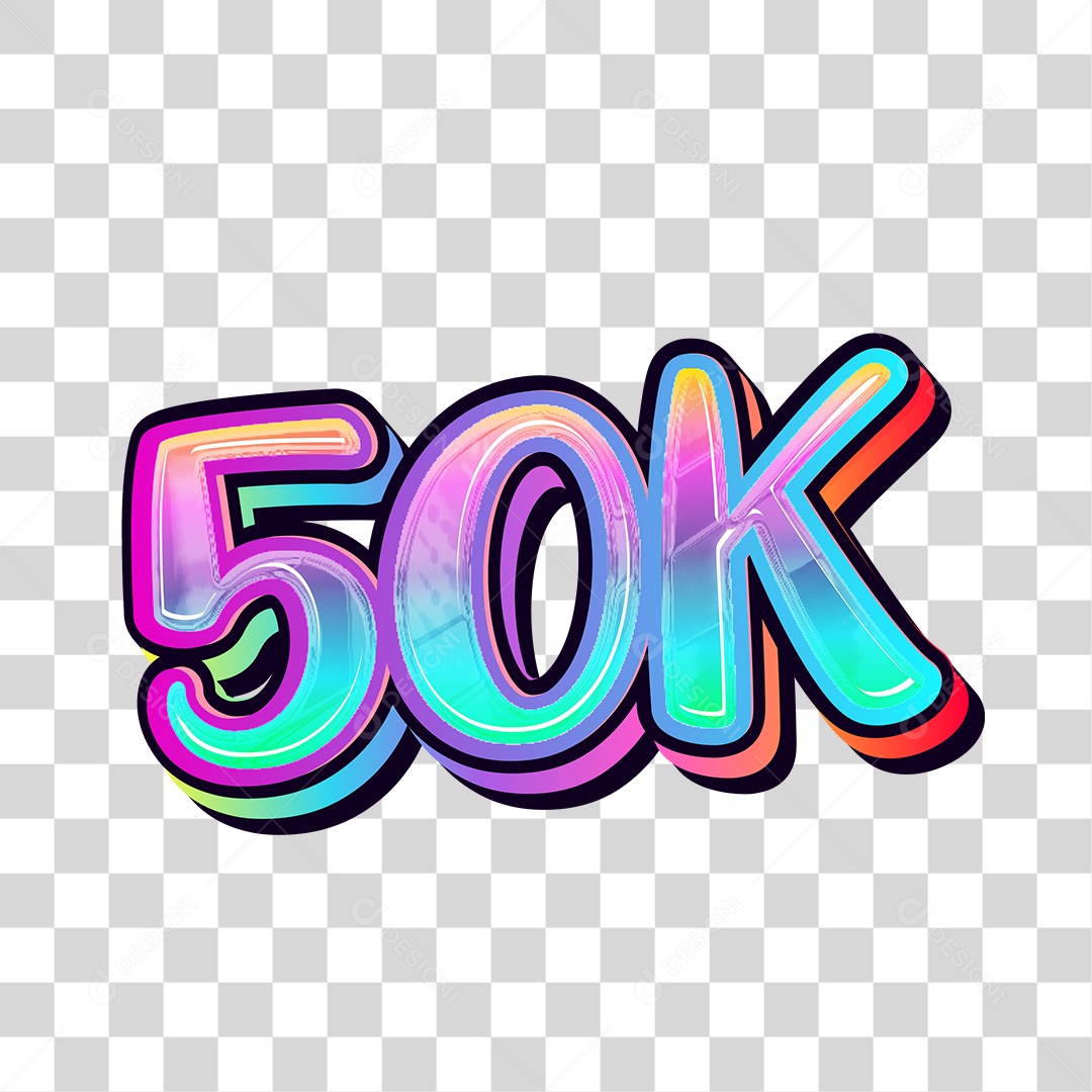 Número 3D Para Composição 50K PNG Transparente