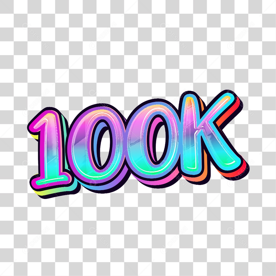 Número 3D Para Composição 100K PNG Transparente