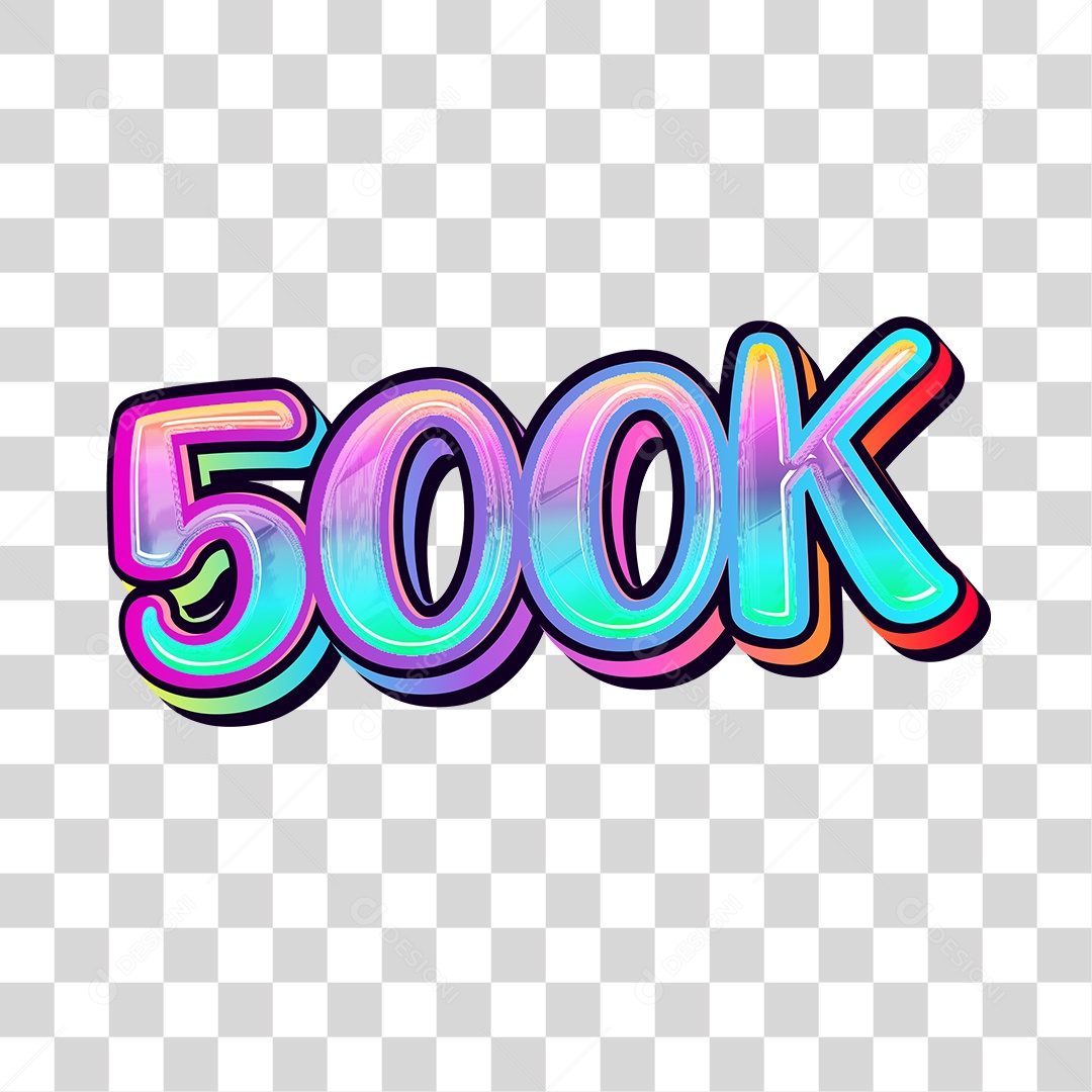 Número 3D Para Composição 500K PNG Transparente