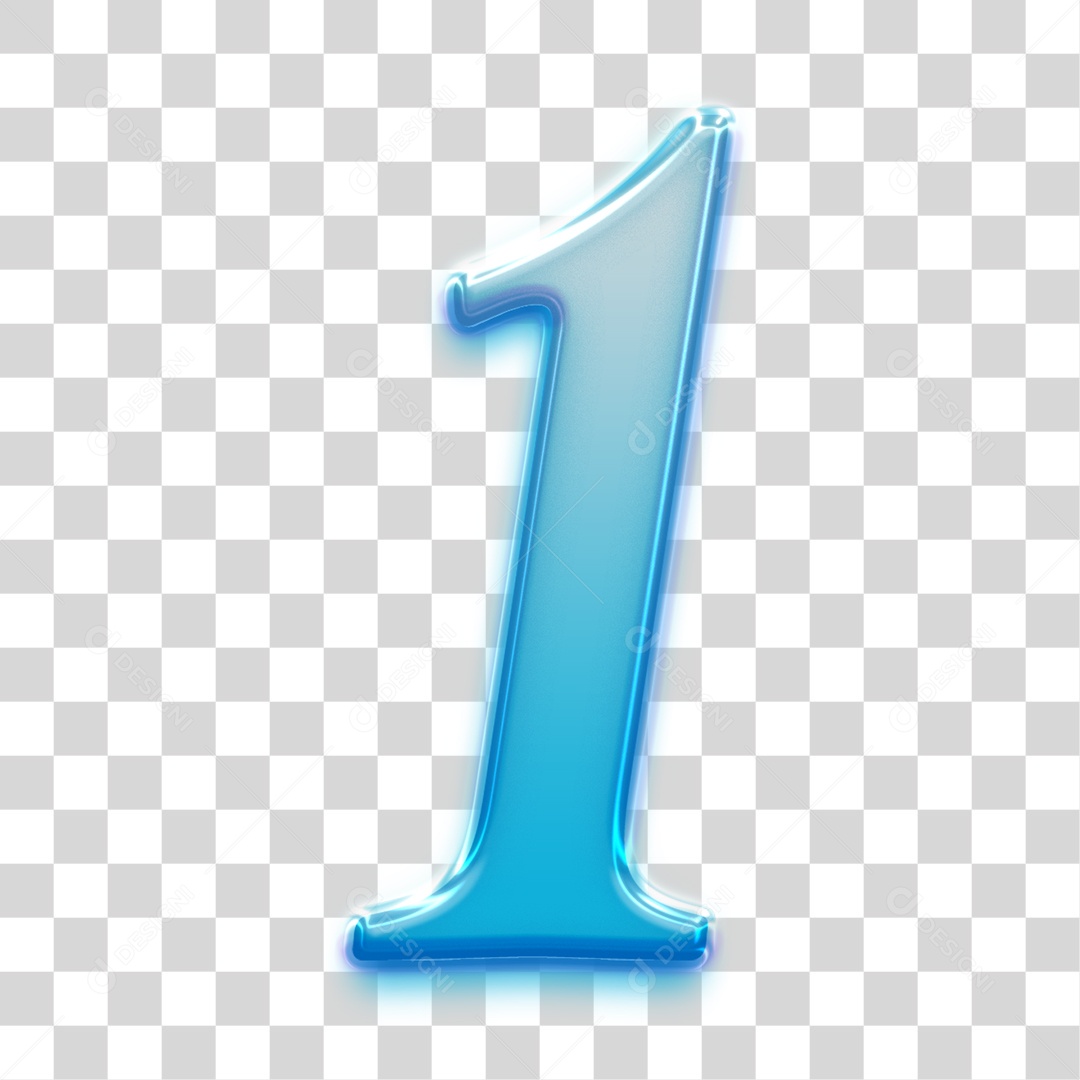 3D Number For Composition 1 PNG Transparent