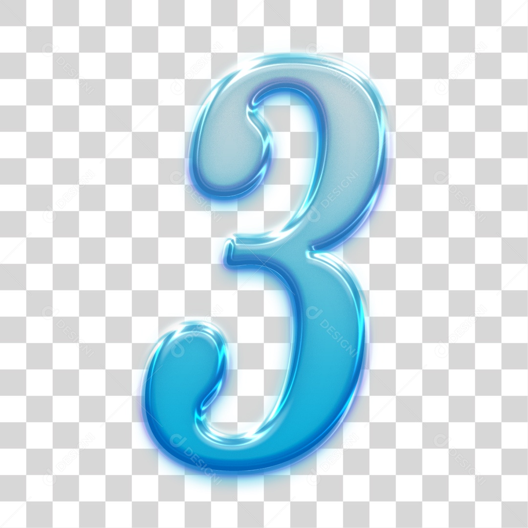 Número 3D Para Composição 3 PNG Transparente