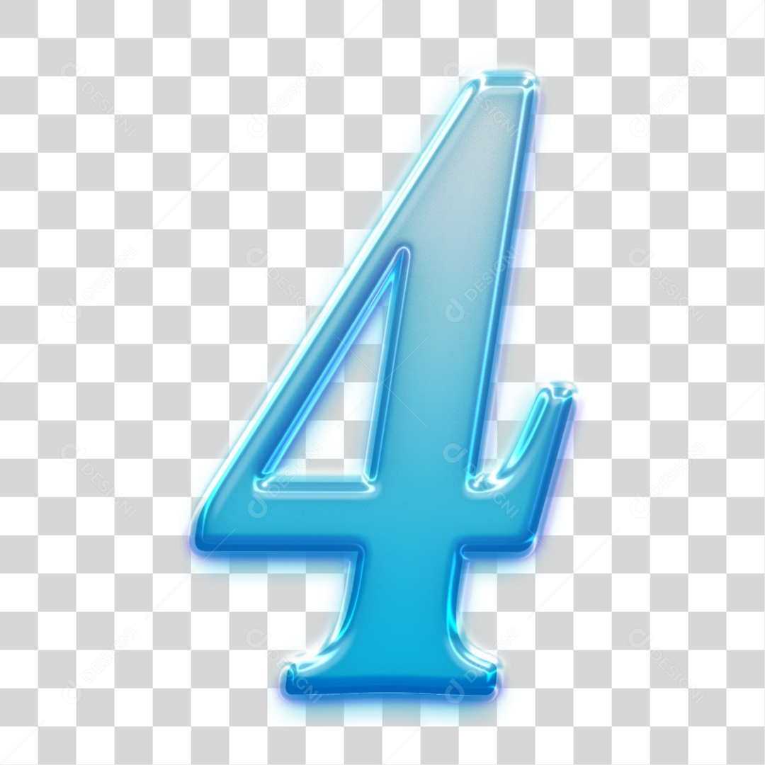 Número 3D Para Composição 4 PNG Transparente