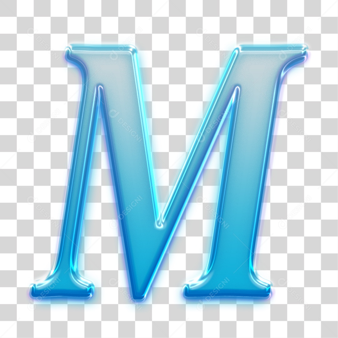 Letra 3D Para Composição M PNG Transparente