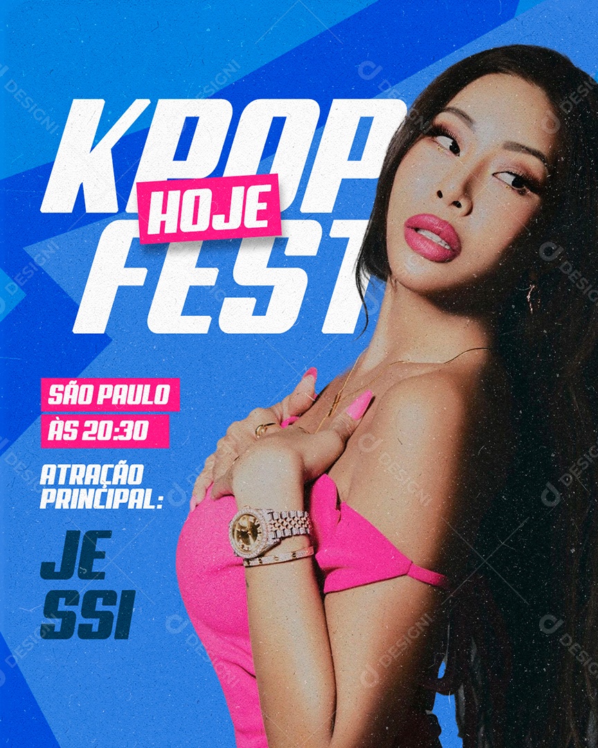 Hoje KPop Fest Rapper Flyer Social Media PSD Editável
